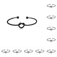 thumbnail image 1 of Brazalete Abierto Jumpingount de Aleación Elegante Vintage Negro 10Conjunto, 1 of 6