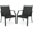 thumbnail image 1 of Costway Patio Chairs Set of 2 with All Weather Breathable Fabric High Backrest Black, 1 of 9