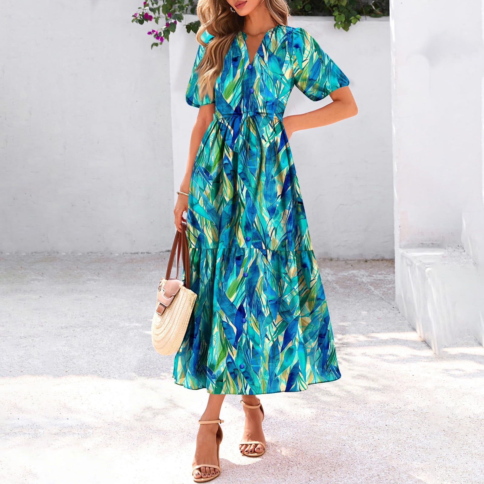 bohemian midi dress Feeling Boho Floral Women Summer Floral Midi Dresses