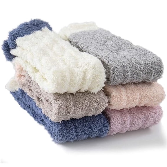 6 Pack Warm Fuzzy Cozy Socks for Women,Slipper Fluffy Comfy Plush Warm Winter Sleep Home Soft Socks
