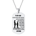 thumbnail image 2 of Dad Mom to My Son Inspirational Dog Tag Necklace Birthday Graduation Gifts Military Necklaces, 2 of 4