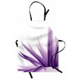 thumbnail image 1 of Flower Apron Purple Ombre Style Long Leaves Water Colored Print with Calming Details Image, Unisex Kitchen Bib Apron with Adjustable Neck for Cooking Baking Gardening, Purple and White, by Ambesonne, 1 of 3