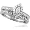 1/2Carat Marquise-Shaped Bridal Set in 10kt