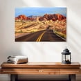 thumbnail image 2 of Elephant Stock Highway In Valley Of Fire Wall Art - Horizontal Canvas Wall Art - Living Room Wall Decor - Transportation Canvas - Brown And Blue Decor - 24" x 16", 2 of 8