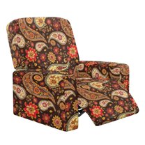 Kuiaobaty Mandala Flower Print Recliner Couch Cover for Pets Kids Paisley Breathable Reclining Sofa Slipcover with Side Pocket Durable Recliner Chair Cover Large Washable Reclining Slipcover