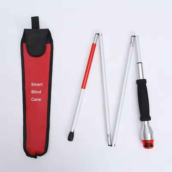 Smart Voice Cane for The Blind and Elderly, Aluminium Alloy Folding Walking Stick, 132cm/52in Electronic Blind Cane