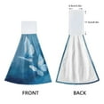 thumbnail image 4 of 2PCS Velcro Hangable Hand Towels Quick-Drying Hanging Kitchen Towels for Kitchen & Bathroom Abstract Blue and White Butterfly, 4 of 7