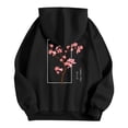 thumbnail image 4 of QASIEATN Hoodies for Graceful Women Fashion, Fashion Casual Letter Floral Print Long Sleeve Round Neck Drawstring Hooded Sweatshirt, Womens Fall Tops, 4 of 4