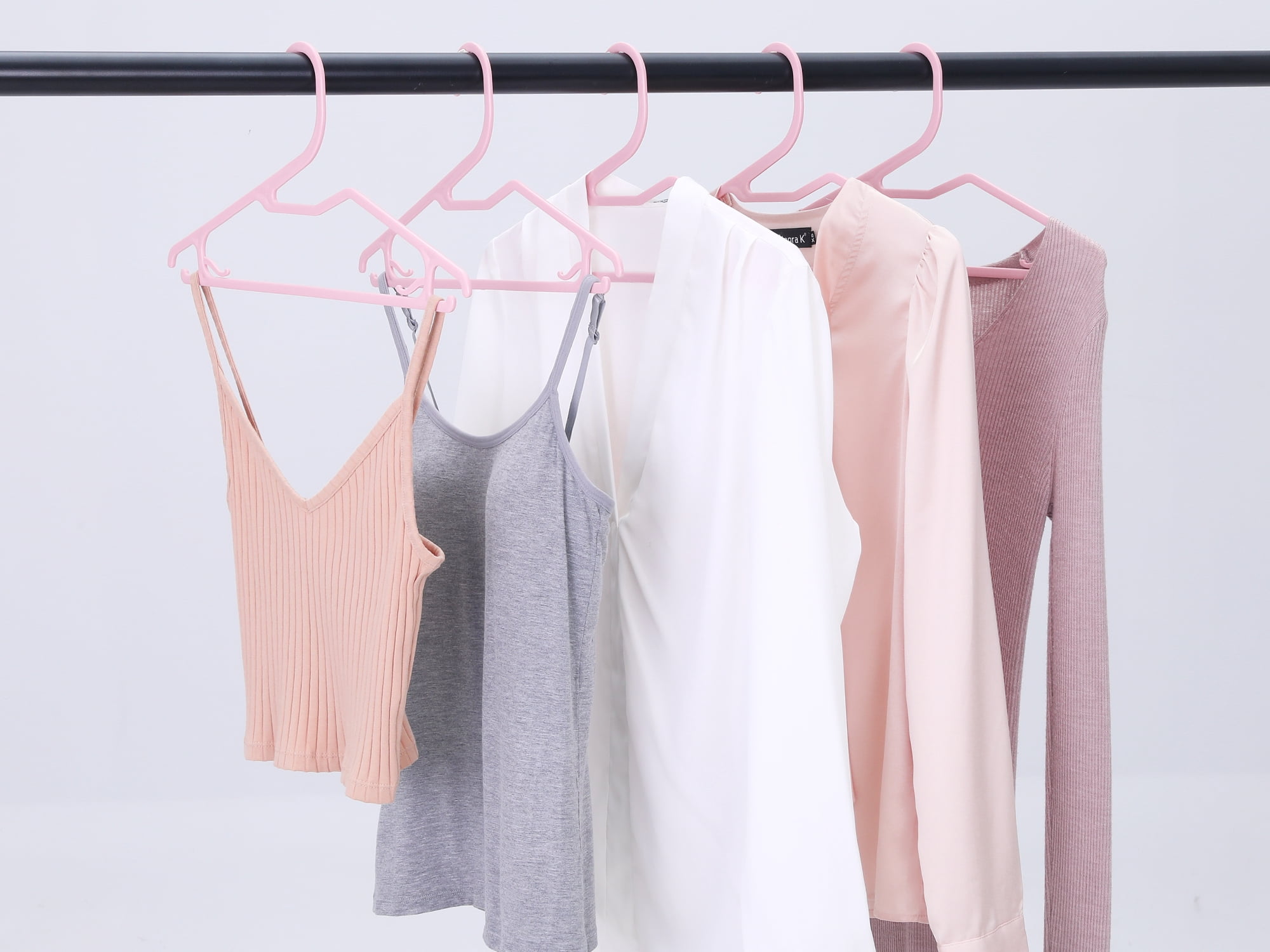 Unique Bargains Plastic Pants Hangers with Non-Slip Hook 20 Packs Pink