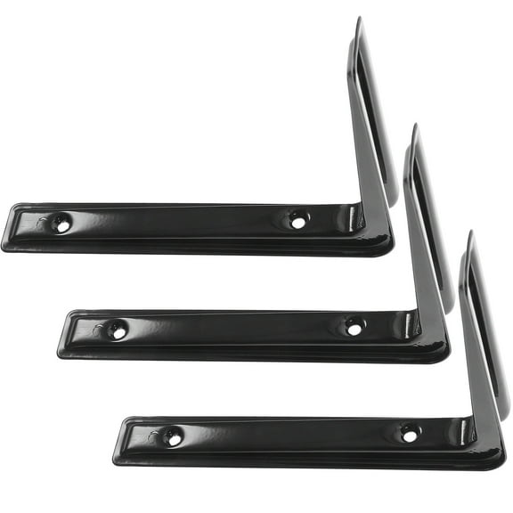 ETEREAUTY Set of 3 Shelf Brackets, Polished Electroplated Iron Floating Shelf Supports for Wall Mount