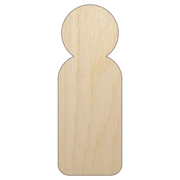Simple Person Unisex Wood Shape Unfinished Piece Cutout Craft DIY Projects - 4.70 Inch Size - 1/8 Inch Thick