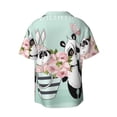thumbnail image 2 of Sigee Cute Panda Print Men's Shirts Casual Button Down Short Sleeve Summer Beach Shirt Hawaiian Vacation Shirts Tee Shirt-Small, 2 of 7
