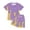 Purple, variant on REDARER Girls Summer Outfits Casual Ice Print Short Sleeve Shorts Set Playful Toddler Matching Outfit for Daily Wear,9-10 Years