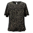 thumbnail image 5 of DHFJKG Sparkly Sequins Shirts For Women Short Sleeve Glitter Tshirt Sexy Night Out Clubwear Loose Fit Round Neck Tee Stylish Tops, 5 of 6