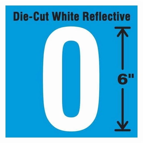 Stranco Number Label, Vinyl, 6 in H, 2-3/4 in W DWR-6-0-EA