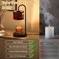 thumbnail image 5 of Candle Warmer Lamp with Timer Dimmer Dark Gothic Human Skulls Red Roses Black Spring decor botanical Candle Lamp Warmer for Jar Candle with 4 Bulbs Gifts for Women House Warming Gifts, 5 of 8