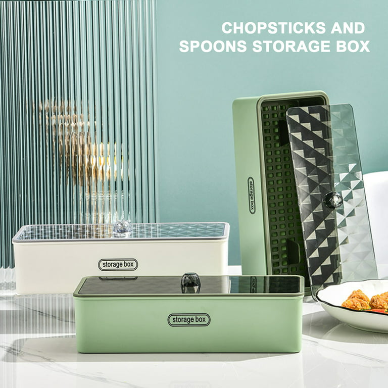 Chopsticks Storage Drainer Flatware Tray Kitchen Drawer Organizer With Lid  Proof Dinnerware Holder Silverware Utensil Cutlery