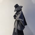 thumbnail image 4 of Manta para mujer, chales, abrigos de invierno, poncho con frente abierto, capa, cárdigan de gran tamaño, suéter, 160*135CM, marrón, 4 of 5