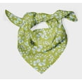 thumbnail image 3 of Bimba Green Flower Leaves Printed Pure Silk Scarf Neck Wrap Summer Hair Bandanas For Women 40 x 40 Inches, 3 of 6