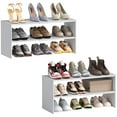 thumbnail image 1 of Organizador de zapatos Hencawima, expandible, 2 niveles, 15 a 24 pares, 1 of 9