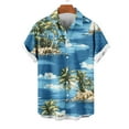 thumbnail image 4 of Yyeselk Men's Hawaiian Shirts Tropical Print Short Sleeve Summer Shirt Buttons Down Casual Relaxed Fit Lapel Collar Comfort Vacation Beach Shirts Blue02 L, 4 of 5