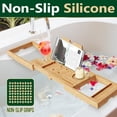 thumbnail image 6 of SereneLife Bathtub Tray - Expandable Bath Tray for Tub, Foldable Adjustable Bamboo Caddy with Non-Slip Handles, Device Holder and Wine Glass Slot for Bathing Luxury Folding, Hard Back, 6 of 6