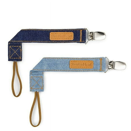 UPC: 0811470030110 | 2-Pack Holiday Pacifier Clips Color: Blue Jean Baby