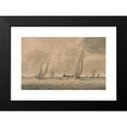 thumbnail image 2 of Dominic Serres 14x11 Black Modern Framed Museum Art Print Titled - Barges Heading Out to Sea (1782), 2 of 5