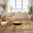 thumbnail image 3 of Design&I 6'x9' Ultra Soft Area Rug, Beige Black Geometric Arcs and Bold Circles Design Contemporary Art Inspired Fluffy Washable Non Shedding for Guest Room Bedroom Living Room, 3 of 3