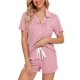 thumbnail image 1 of Conjunto de pijama Anjue Bride para mujer, manga corta, algodón, A-Dusty Rose, 1 of 4