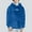 Blue, variant on Mens Hoodie Qiggri Men Solid Color Fashionable Warm Embroidered Pocket Long Sleeve Hooded Sweatshirt
