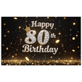 thumbnail image 7 of Decorative Design Happy 80th Birthday Banner Elegant Style Crown Decoration Backdrop for Milestone Celebration Event Decoration Holiday Party, 7 of 7
