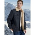 thumbnail image 4 of MANSDOUR Men's Winter Fleece lined Jacket Cotton Warm Sherpa Cargo Jackets Thermal Lapel Trucker Work Coat Navy Blue XXL, 4 of 7