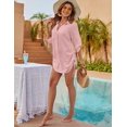 thumbnail image 4 of Womens Bathing Suit Cover Ups Bikini Swimsuit Coverup Drawstring Beach Dress Shirt, 4 of 6