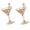 gold, variant on Martini Glass Statement Earrings for Women – Pink Rhinestone & Pearl Drop Earrings, Gold Tone Cocktail Party Jewelry