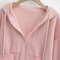 thumbnail image 4 of Lovskoo Womens Zip Up Hoodies Cropped Sweatshirts Spring Fall Clothes Casual Hooded Jacket Tops Winter Clothes Pink, 4 of 9