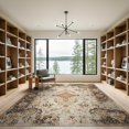 thumbnail image 2 of ODIKA 9'x12' Washable Area Rug Non-Shedding, Easy Care Traditional Vintage Inspired Ornate Distressed Scroll Border for Master Suite, California King, Under Bed, 2 of 7