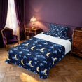 thumbnail image 3 of Homewish Watercolor Moon Stars Twin Sheets, Cartoon Clouds Bedding for Kids, Blue, 3 Pieces, 1 Flat Sheet, 1 Fitted Sheet and 1 Pillowcase, 3 of 6