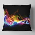 thumbnail image 2 of Designart Blue Yellow Waves in Black - Abstract Throw Pillow - 16x16, 2 of 5