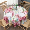 thumbnail image 3 of Pioneer Flower Floral Print Pattern Round Tablecloth 60"x60",Wrinkle Wipeable Table Cloth for Kitchen Dining Room Picnic Patio Party, 3 of 6