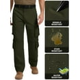 thumbnail image 5 of liyiyiyia Cargo Pants Men Ripstop Cotton Work Pants Hiking Fishing Utility Trousers, 5 of 7