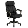 thumbnail image 2 of BizChair High Back Folding Black LeatherSoft Executive Swivel Office Chair with Arms, 2 of 11