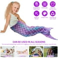 thumbnail image 3 of Dznils Mermaid Tail Blanket for Kids, Super Soft Plush Flannel Sleeping Snuggle Blanket, Purple, 3 of 8