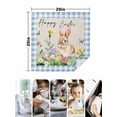 thumbnail image 4 of Happy Easter Bunny Cloth Napkins Set of 4 Reusable Dinner Napkins, Spring Floral Burlap Blue Plaid Cocktail Napkin Washable Table Napkins for Wedding/Holiday Party/Baby Shower 20"x20", 4 of 7