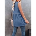thumbnail image 5 of Hanerdun Women V-Neck Tank Top Female Sleeveless Blouse Vest Blue XL, 5 of 5