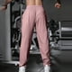 thumbnail image 5 of Pantalones largos para hombre, color liso, informales, a la moda, con cintura elástica, holgados, de poliéster, 5 of 7