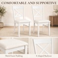 thumbnail image 4 of HOMCOM Dining Chairs Set of 2, Upholstered Kitchen Chairs with Rubberwood Frame, Padded Seat and X-Back for Living Room, Dining Room, White, 4 of 9