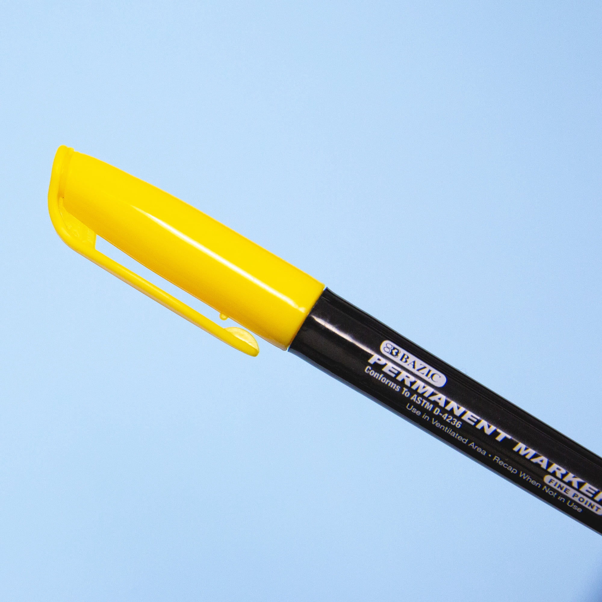 BAZIC Permanent Marker Fine Line Black Markers (8/Pack), 24-Packs