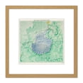 thumbnail image 1 of Relief Chart Antarctic Region 8X8 Inch Square Wooden Framed Wall Art Print Picture with Mount, 1 of 4