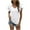 White, variant on TIHLMK Womens Shirts Black Women's V- Neck Solid Color Short Sleeve Lapel Tops Gift for Womens Tops